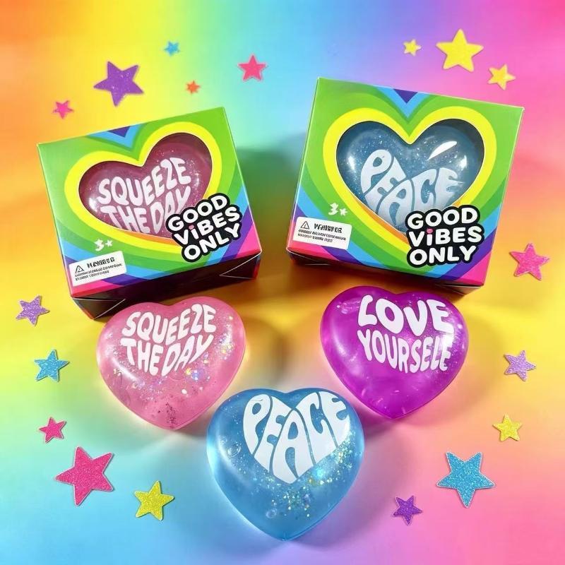 Kids Toys Quotes - Мягкие игрушки-сердечки с блестками и позитивными