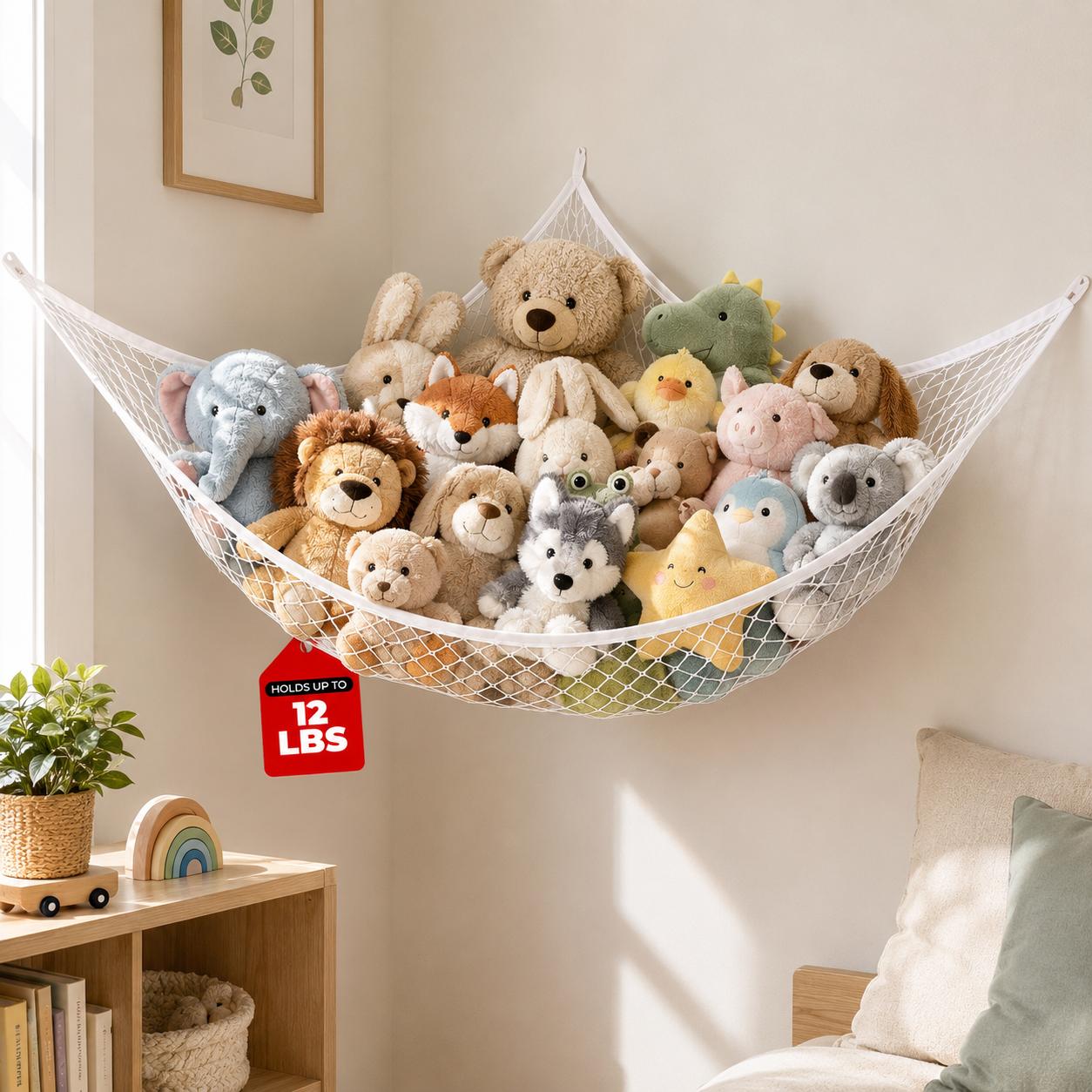 Kids' Toys - Сетчатый подвесной органайзер для игрушек, большой,