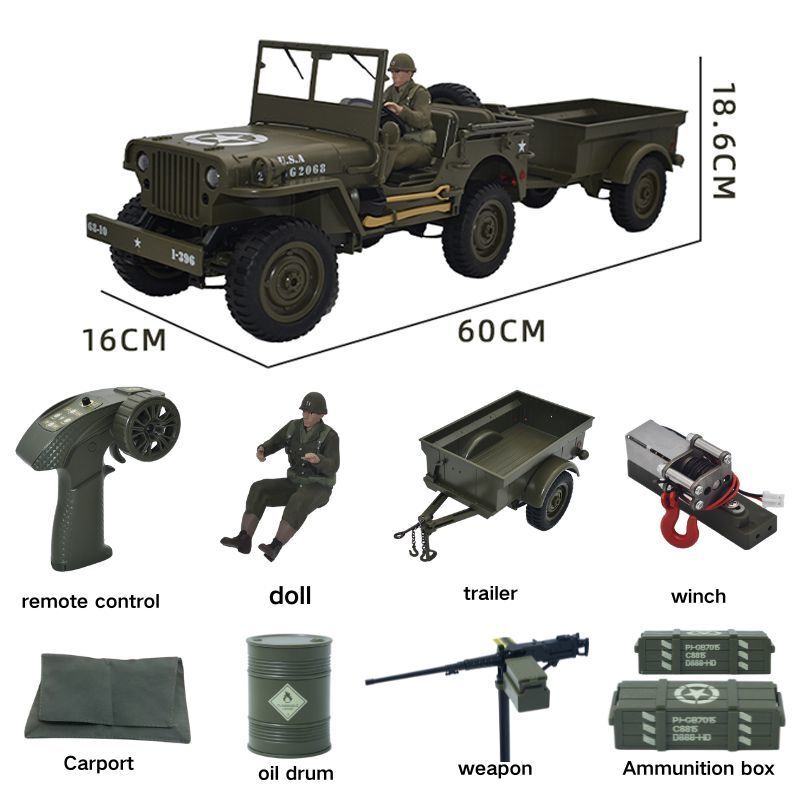 Kids Toys Jeep - Радиоуправляемая машина JJRC C8815: Внедорожный военный