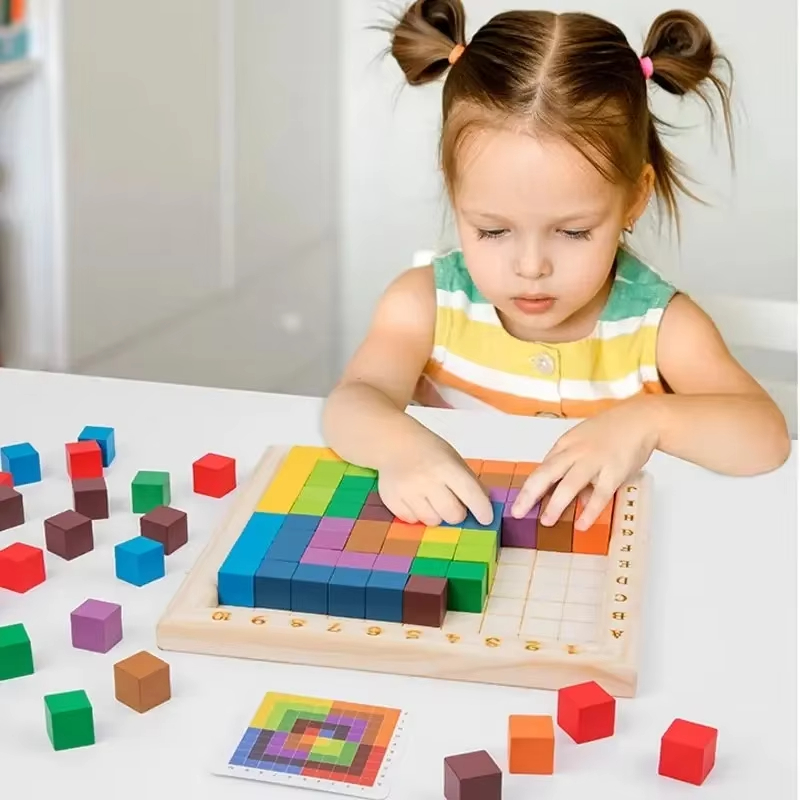 Kids Toys Under 100 - Деревянные развивающие 3D-пазлы Монтессори 10х10: цветные